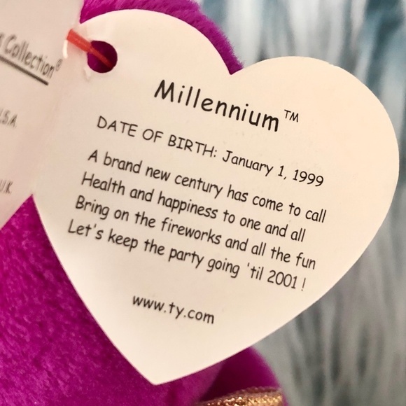 TY Beanie Baby, Millennium, Bear, Vintage, 2000, Y2K, Nice Condition - Picture 9 of 11